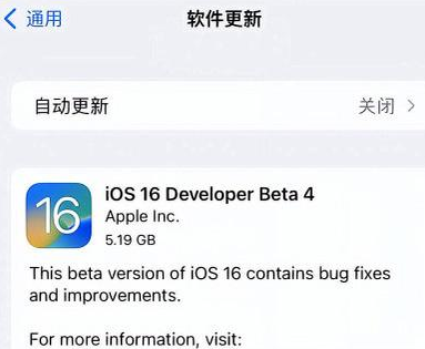 鹿寨苹果手机维修分享iOS16 Beta4 更新内容及升级建议 