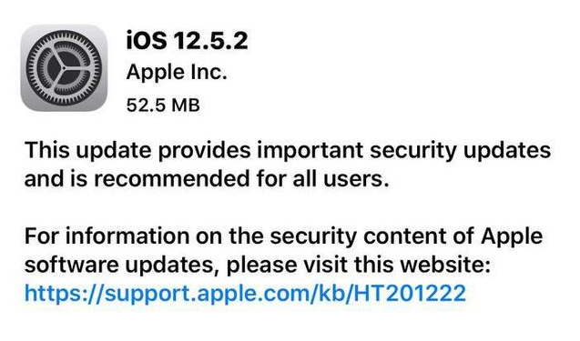 鹿寨苹果手机维修分享iOS12.5.2发布，建议所有老苹果用户安装 